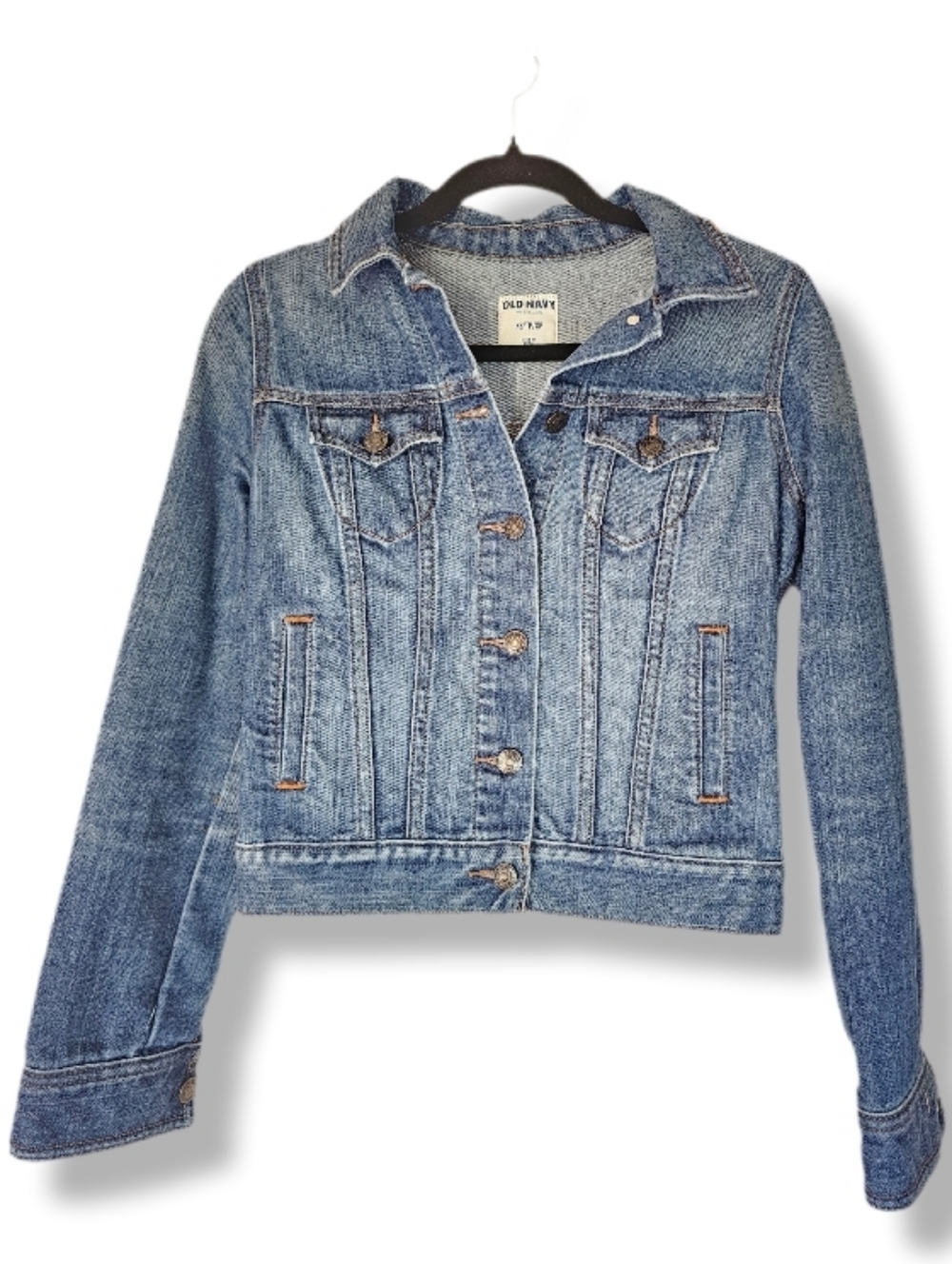 Old Navy Button Front Denim Jacket Medium Wash Size XS Basics Capsule Staple